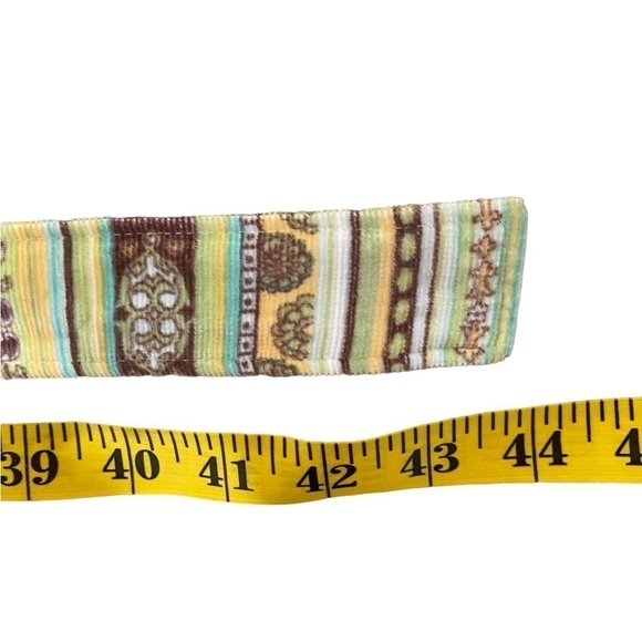 Fashion Doll striped corduroy adjustable belt chartreuse/brown/turquoise medium - Picture 8 of 8